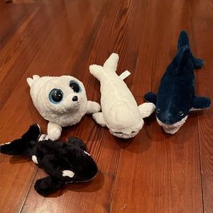 Lot of 4 Stuffed Aquatic Animals from Sea Worlx, etc.